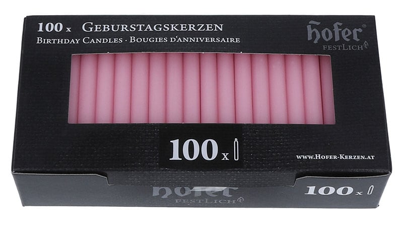 Geburtstagskerzen 100er, rosa