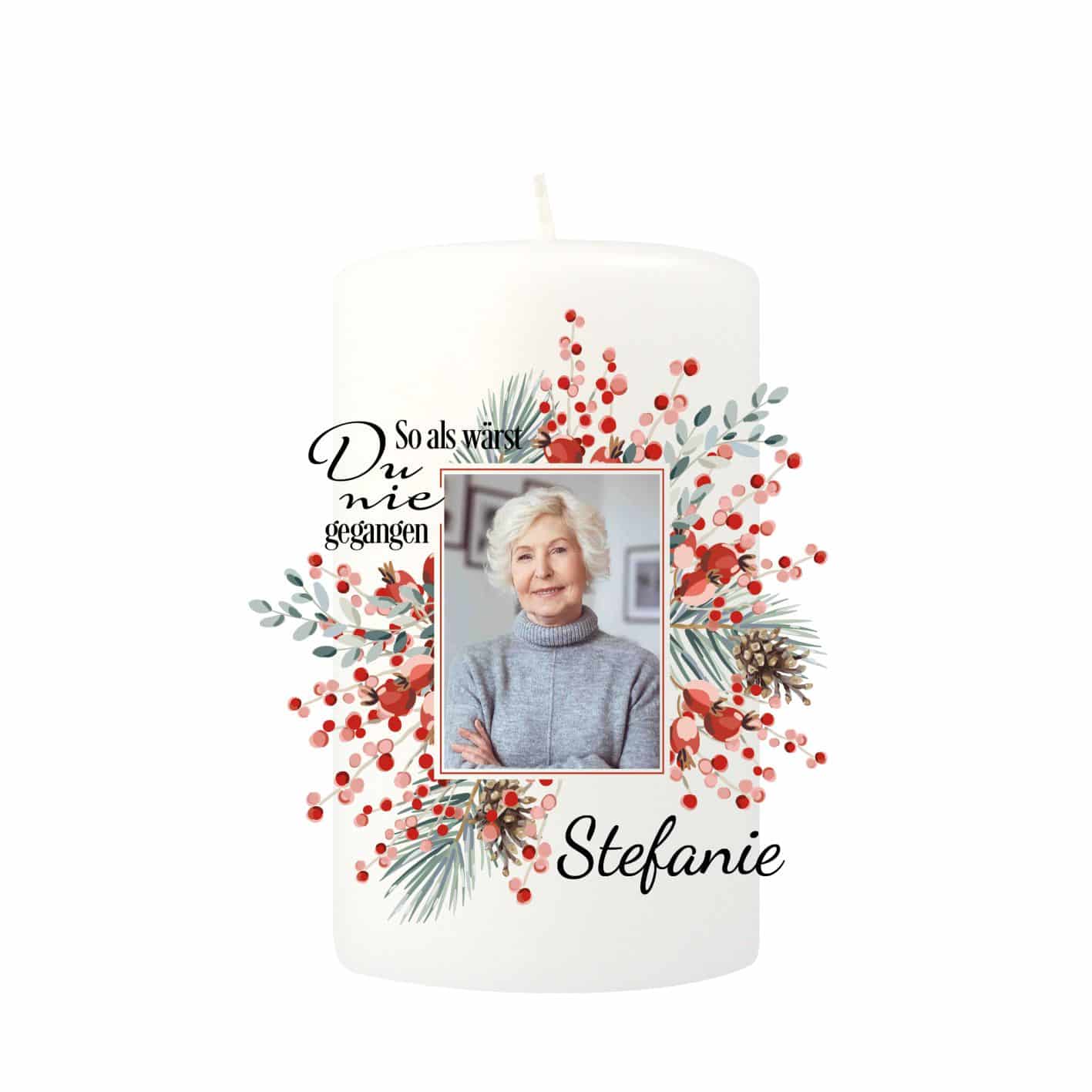 Gedenkkerze klein, Weihnachten für dich 1