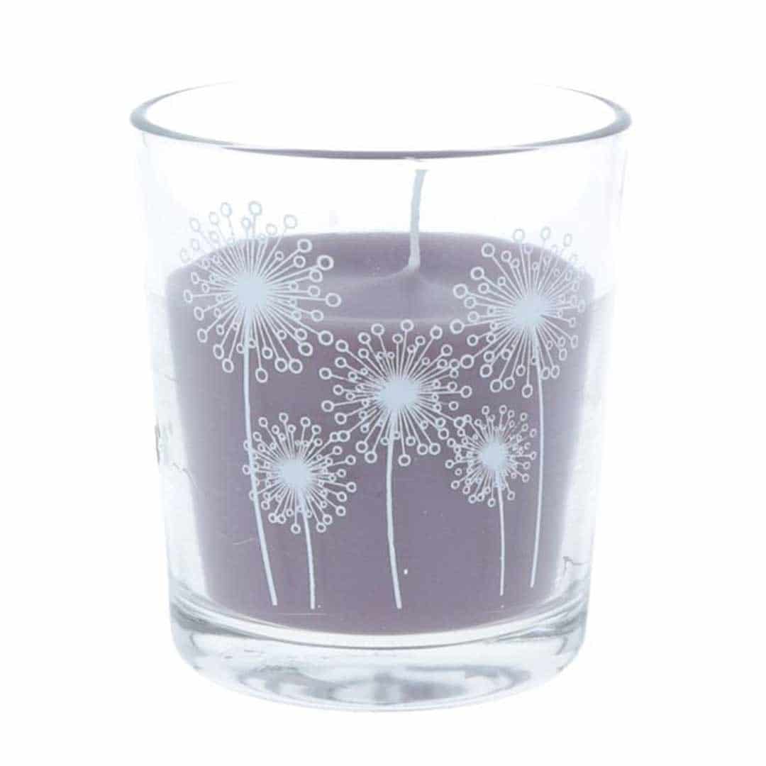 Kerze im Glas PUSTEBLUME, lila Kerze im Glas PUSTEBLUME, lila