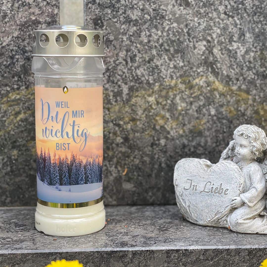 Hofer Premium 7 Tage Grabkerze Winter, DU BIST WICHTIG Friedhof