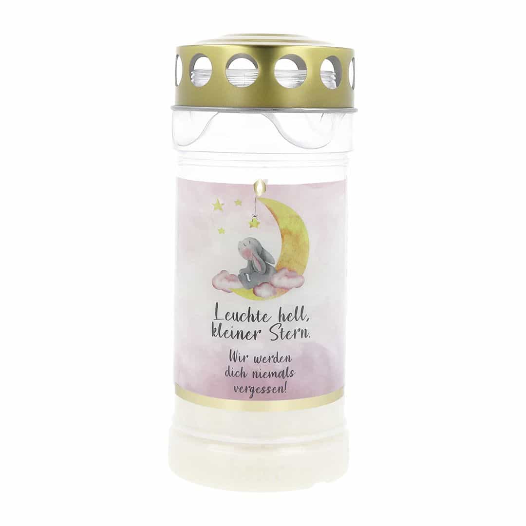 Hofer Premium 4 Tage Grabkerze, STERNENKIND ROSA