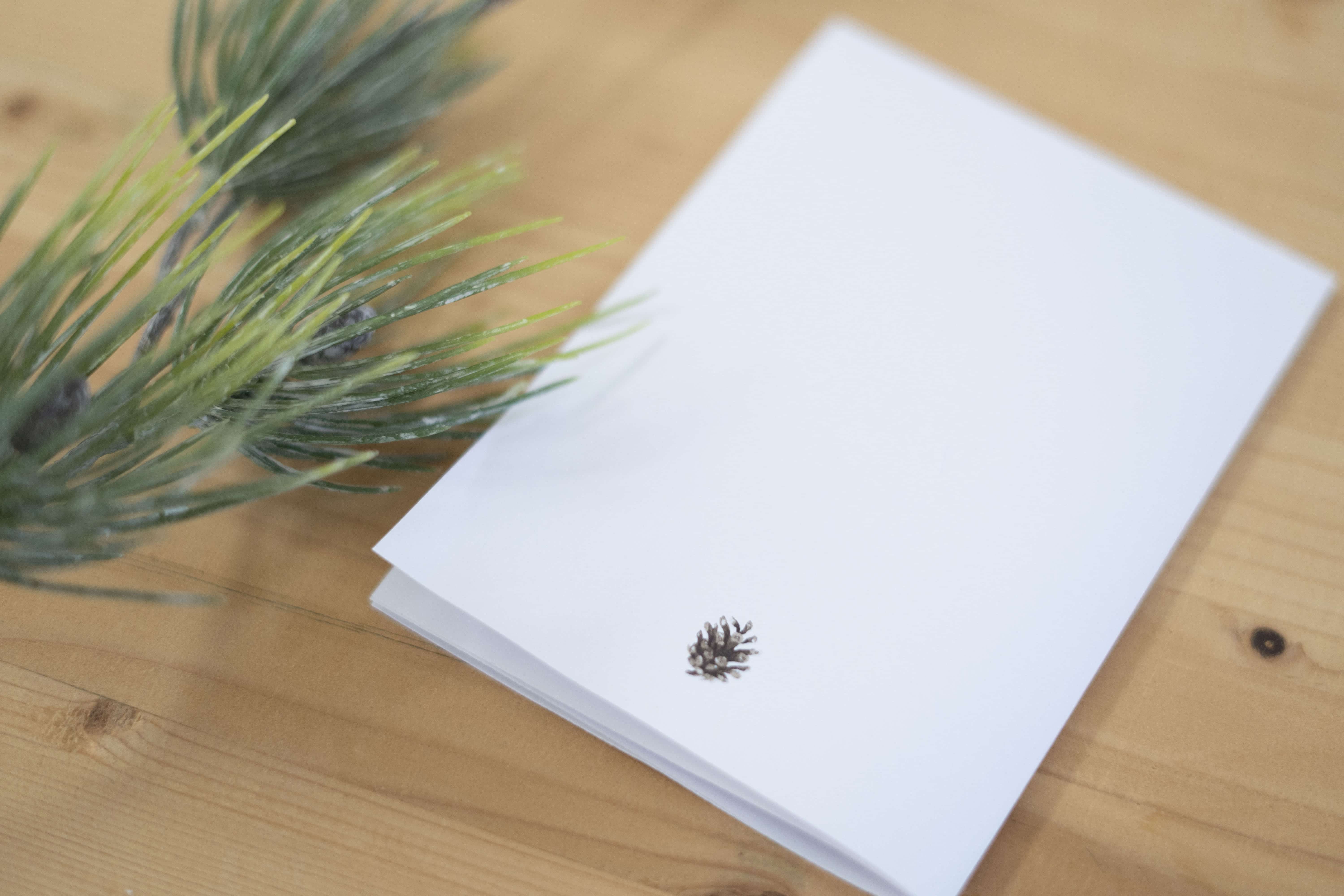 Trauerkarate Design-Vorlage Weihnachten als Download Trauerkarte mit Zapfen und freier Fläche